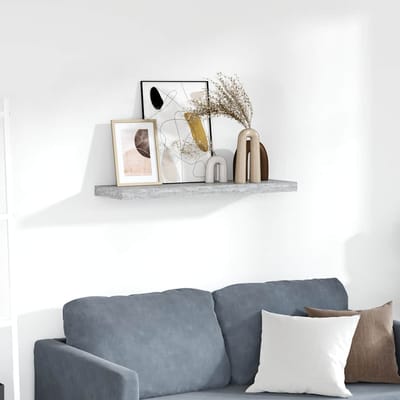 vidaXL - Wandschap - zwevend - 80x23,5x3,8 - cm - MDF - betongrijs