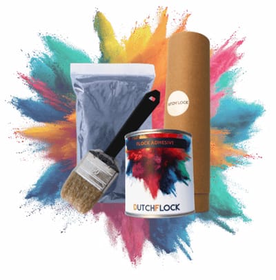 Flocking Kit Marine Blauw Small | 100gr. flocking poeder - 250ml flock lijm - applicator - kwast