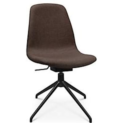 Conferentiestoel Topstar Sitness Life 1.1, draaibaar/zitting in hoogte verstelbaar, zonder armleuningen, B 460 x D 390 x H 450-480 mm, 4-poots onderstel, aluminium zwart mat & stof, d.bruin