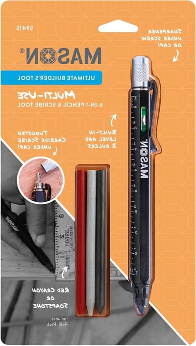 Bouw Gereedschap - Multifunctioneel Hulpmiddel - Maken en Markeren - 6-in-1 Functies - 13 x 102 x 203 mm - Zwart