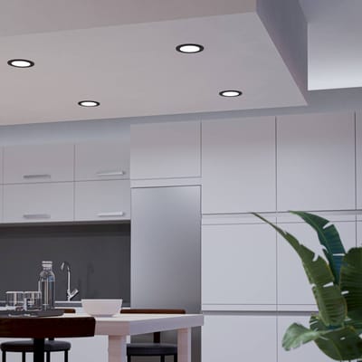 EGLO FUEVA 6-Z INGEBOUWD. Ø120 RGB/CCT 5W 620LM IP44 ZWART