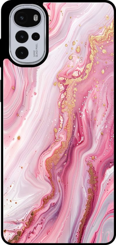 Smartphonica Telefoonhoesje Geschikt voor Motorola Moto G22 met marmer opdruk - TPU backcover case marble design - Roze geschikt voor Motorola Moto G22