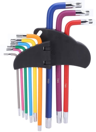Dailygoods- Inbussleutelset 9-delig - Lange Arm - 45# Staal - Corrosiewerend - Voor Meubelmontage/Fietsreparatie - Duurzaam - Sleutelset