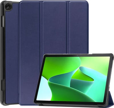 Hoesje Geschikt voor Lenovo Tab M10 (3e / 3rd generatie) - Dun & Stevig - Trifold Bookcase - Hard Cover - Hardcover Book Case - Tablet Hoes - Donkerblauw
