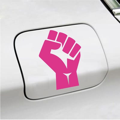Bumpersticker - Vuist - 13 X 9 - Roze