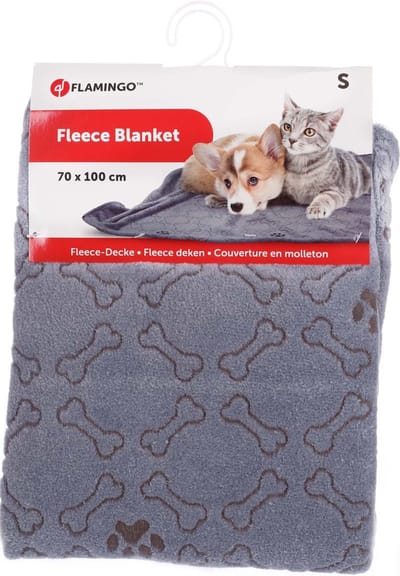 Flamingo Marva - Deken Honden;katten - Fleece Deken Marva Grijs Bot/poot 100x150cm - 1st - 131517 - 1st