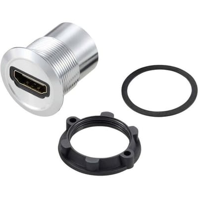 TRU COMPONENTS TC-11980452 HDMI-paneeladapterbus HDMI-bus - HDMI-bus Zilver Inhoud: 1 stuk(s)