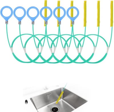 6Pcs 130cm Afvoer Ontstopper Haar, Anti-Break Flexibele Afvoer Ontstopper voor Wastafel Ontstopper voor Badkamer Badkuip Toilet en Conduit Verstoppen