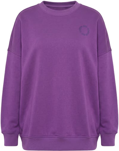 Studio Untold - Dames - Sweatshirt oversized kleurige print op de rug - Aubergine - Maat 50+
