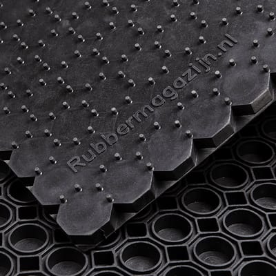 Rubbermat - Rubber Ringmat met Gesloten bodem - Heavy Duty - 100x100x2,2cm - werkplaatsmat - entreemat - schoonloopmat
