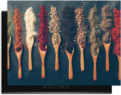 KitchenArt - Spice Palette – Inductie Beschermer - 78x52 cm - Kookplaat Beschermer - Luxe Afdekplaat Inductieplaat - Anti-slip & Oprolbaar - Beschermmat Inductiekookplaat