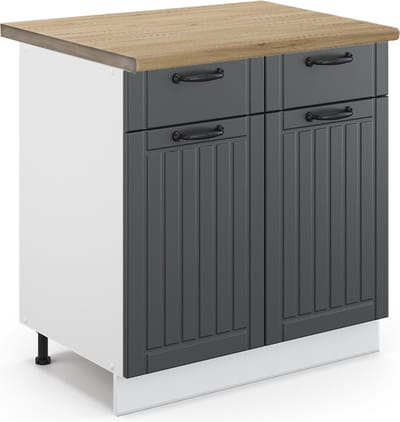 Vicco Fame-Line Keukenonderkast – 80 cm, WB Eik Antraciet landhuis