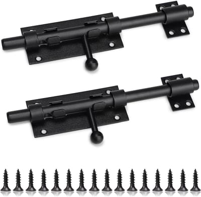 Dailygoods- Deurgrendel 20 cm - Roestvrij Staal - Versterkte Veiligheid - Binnen/Buiten - 16 Schroeven - Corrosiebestendig - Deurslot