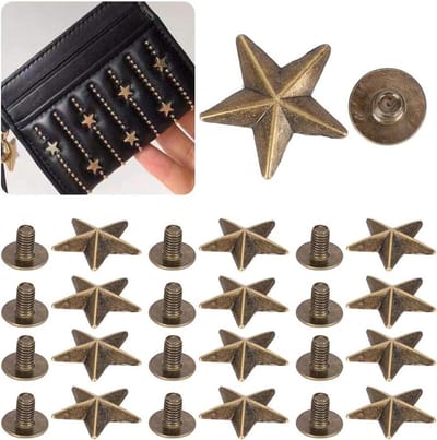 Ster Studs - Decoratieve Klinknagels - DIY Mode Accessoires - Ster Vorm Design - 14 mm - Brons