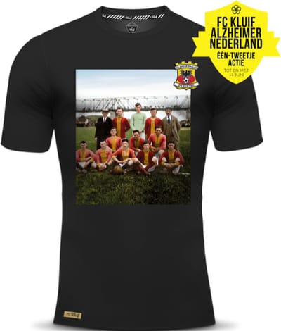 Go Ahead Eagles t-shirt Retro - Maat XXL - Fashion voetbalshirt - Heren - Zwart - Regular fit