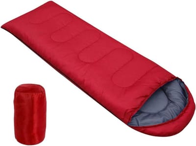 Slaapzak Volwassenen - Kampeerslaapzak Reisslaapzak - Kamperen Buitenactiviteiten - Waterdicht Compressiehoes - 180x75 cm - Rood
