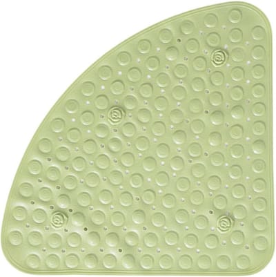 Antislip Douchemat met Zuignap – 55 cm Waaiervormig PVC, Antischimmel, Afvoergat voor Douche en Badkuip