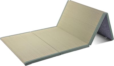 Japanse Vloermatras - Opvouwbaar Bed - Ontspannen Slapen - Natuurlijk Gras Materiaal - 75x200x3.5cm - Groen