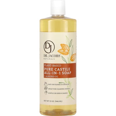 Dr. Jacobs Naturals, Vegetarische Pure Castile Alles-in-één Zeep, Amandelolie, 32 oz (946 ml)