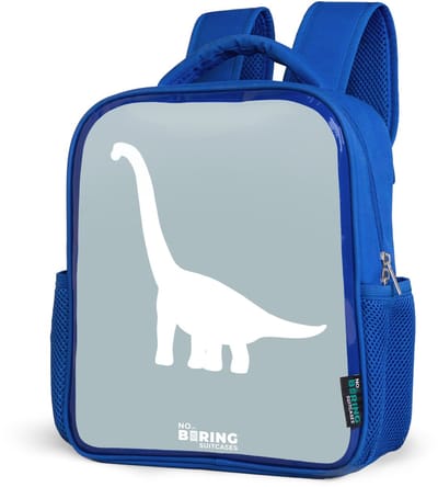 NoBoringSuitcases.com® - Rugzak blauw - Schooltas jongens - Blauw met Brachiosaurus dino - Kinder rugtas jongen - Boekentas kind - Kinderrugzak voor school - Schoolrugzak