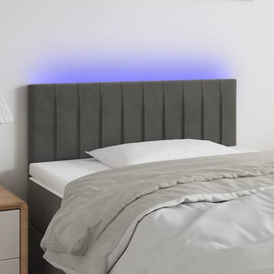 vidaXL - Hoofdbord - LED - 100x5x78/88 - cm - fluweel - donkergrijs