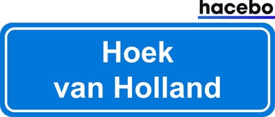 Hacebo - Plaatsnaam Sticker - 29x10 CM - Hoek van Holland sticker - Verkeersborden sticker - grappige cadeaus - Hoek van Holland