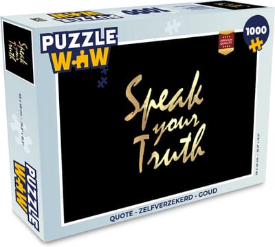 Puzzel Quote - Zelfverzekerd - Goud - Legpuzzel - Puzzel 1000 stukjes volwassenen