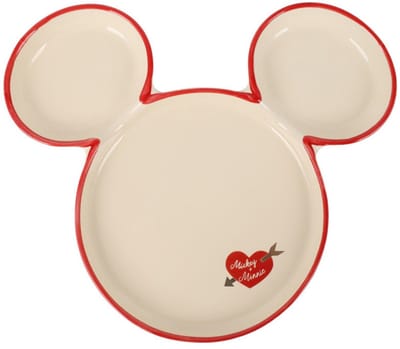 Disney Home Mickey Ears Plate Large Valentine