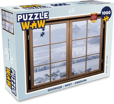 Puzzel Doorkijk - Mist - Sneeuw - Legpuzzel - Puzzel 1000 stukjes volwassenen