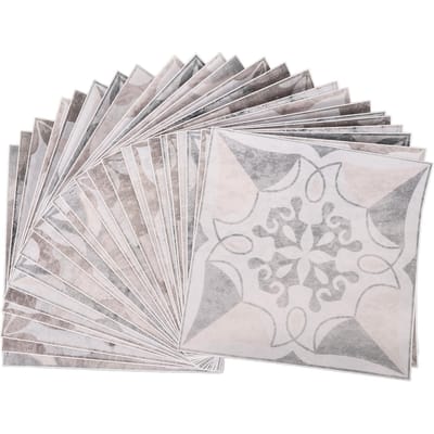 24 Pièces Autocollant Carrelage 15 X 15cm Imperméable Résistant à l'Huile Rétro Auto-Adhésif Autocollant Mural pour Maison