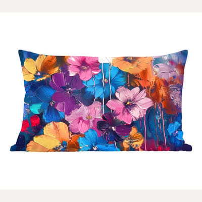 Sierkussens - Kussentjes Woonkamer - 60x40 cm - Bloemen - Kleurrijk - Abstract - Modern