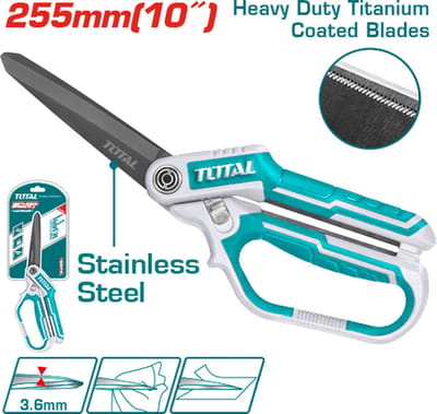 Total Tools Titanium geplateerde schaar - 3,6mm bladdikte