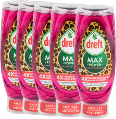 Dreft Max Power afwasmiddel Kersenbloesem - Voordeelverpakking - 5 stuks