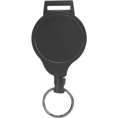 Porte-clés rétractable à câble en acier télescopique avec anneau et clip pour l'extérieur black