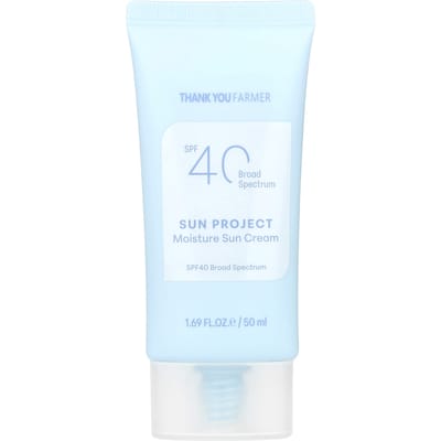 Thank You Farmer, Sun Project Moisture Sun Cream, SPF 40, 1.69 fl oz (50 ml) white