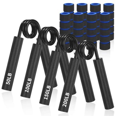 Handtrainers Set van 4 - Onderarmtrainers voor Gripkracht, Spieropbouw en Revalidatieoefeningen (50/100/150/200 lbs)