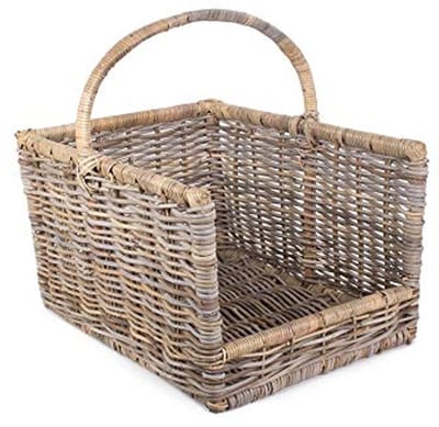 Rode Hamper Kleine Kubu Open Ended Log Mand - Rotan Mand voor Haarden of Opslag - 41 x 30 x 28 cm