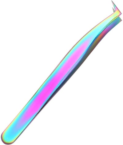Dailygoods- Lash Pincet RVS Ergonomisch - Wimperextensions - Volume Wimpers - High L Angled Tips - Comfortabele Grip - Geschikt voor Decoraties - Wimperpincet