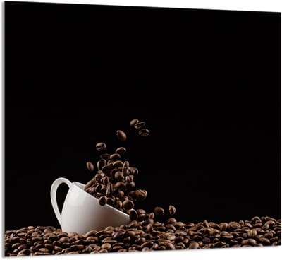 TMK ArtDeko - Keuken Glazen Paneel - 65x60 cm - Koffiekleur - Veelzijdige Toepassingen