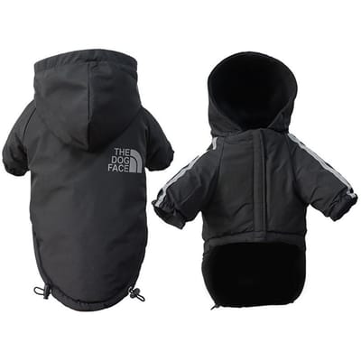 Vêtements imperméables pour chiens, manteau réfléchissant pour animaux de compagnie pour petits et moyens chiens, vestes d'hiver chaudes en polaire pour chiens, imperméable pour chiots, tenue pour chihuahua S noir