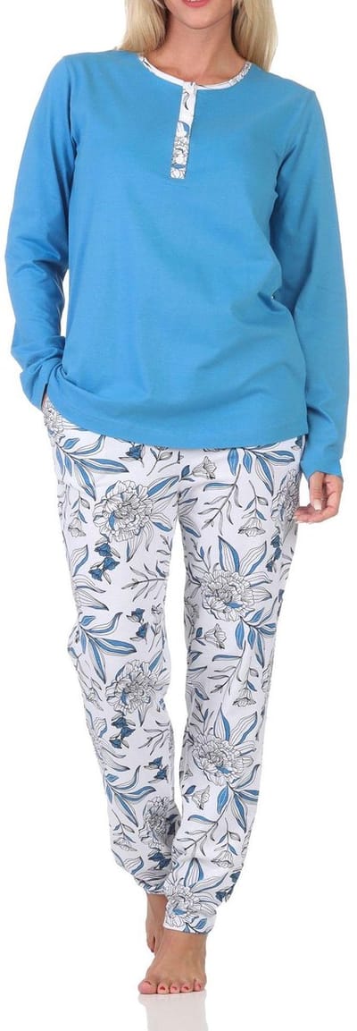Prachtige damespyjama met broek in bloemenprint - ook in oversize