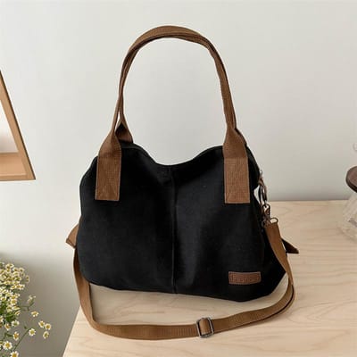 Nieuwe Tote Bag Gepersonaliseerde Crossbody Tas Koreaanse Mode Schoudertas Canvas Tas Reistas Eenvoudige en Veelzijdige Studentenrugzak black