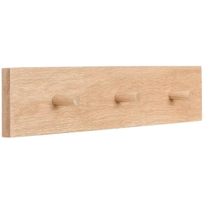 HÜBSCH INTERIOR - Eiken wandkapstok met 3 haakjes FSC® - 50x10cm
