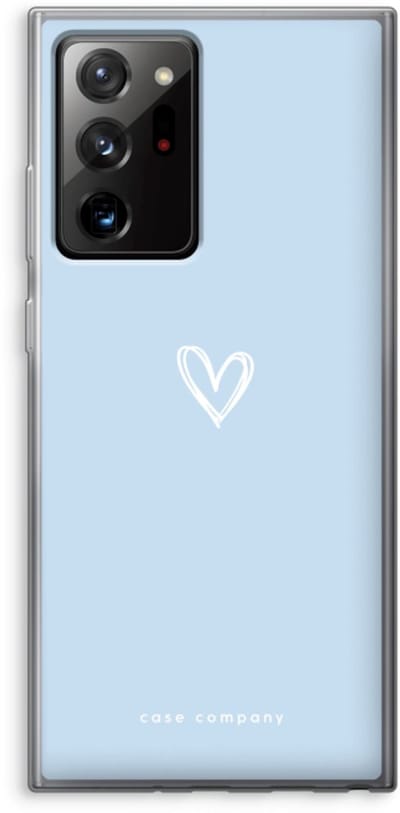 Case Company® - Hoesje geschikt voor Samsung Galaxy Note 20 Ultra hoesje - Klein Hart Blauw - Soft Cover Telefoonhoesje - Bescherming aan alle Kanten en Schermrand