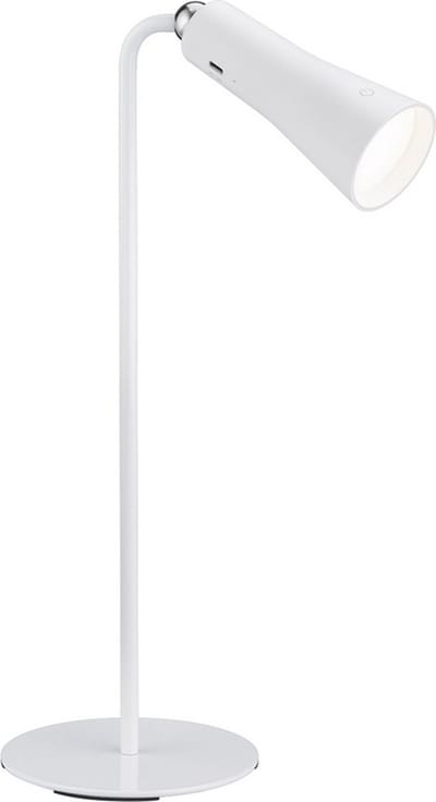 REALITY MAXI - Tafellamp - Wit mat - Oplaadbaar - incl. 1x SMD 2 W - 4-stappen TOUCH - USB-aansluiting - Accuvoeding - Klemlamp