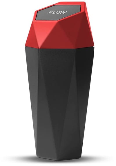 Dailygoods- Vuilnisbak Mini Draagbaar - Waterdichte Auto Vuilnisbak - Lekvrije Ruit Design - ABS Materiaal - Universele Toepassing 20x7,7 cm - Prullenbak