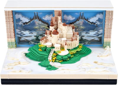 3D-weekkalender 2026 met Papiermodel Hemelstad als Bureau Decoratie