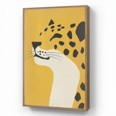 Wandlamp 70x100 cm - Oplaadbaar - Cheetah - Illustratie - Geel - Wandlampen binnen woonkamer - Slaapkamer lamp - Decoratieve nachtlamp - Vloerlamp draadloos