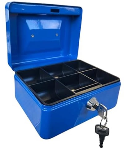 Metalen Spaarpot 6" - Veilig Cash Deposit Tin met Slot en 2 Sleutels