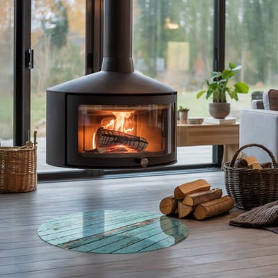 Coloray Vloerplaat Houtkachel - Vloerplaat voor Houtkachel - 60 cm x 60 cm - Vloerplaat Open Haard - Turkoois Vloerplaat Kachel - Vloerplaat Voor Kachel - Plaat voor Onder Kachel - Kachel Vloerplaat - Plaat Kachel